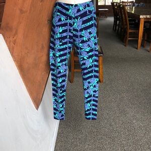 LulaRoe os lotus purple and blue leggings